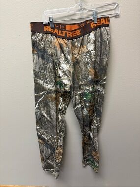 Realtree Camo Performance Base Layer Tights - Brown/Orange/Green